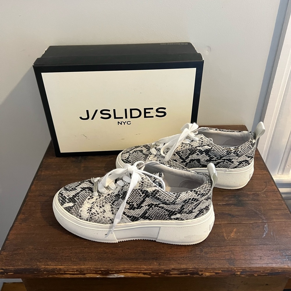 J Slides Snakeskin Platform Sneaker View 2